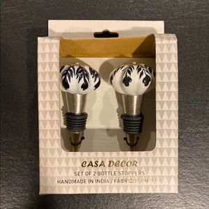 BNIB Casa Decor Wine Bottle Stoppers 2-Pack • Gift, Handmade, Bridal Shower